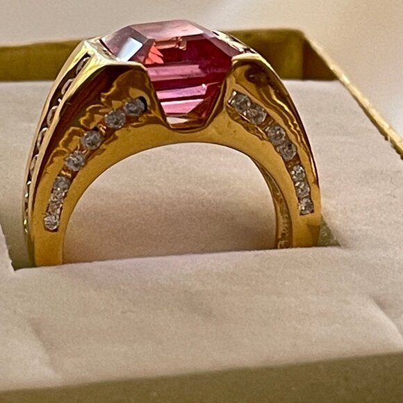 Sunset Padparadscha Sapphire Baguette 7.10ct Size 6 - Picture 3 of 11